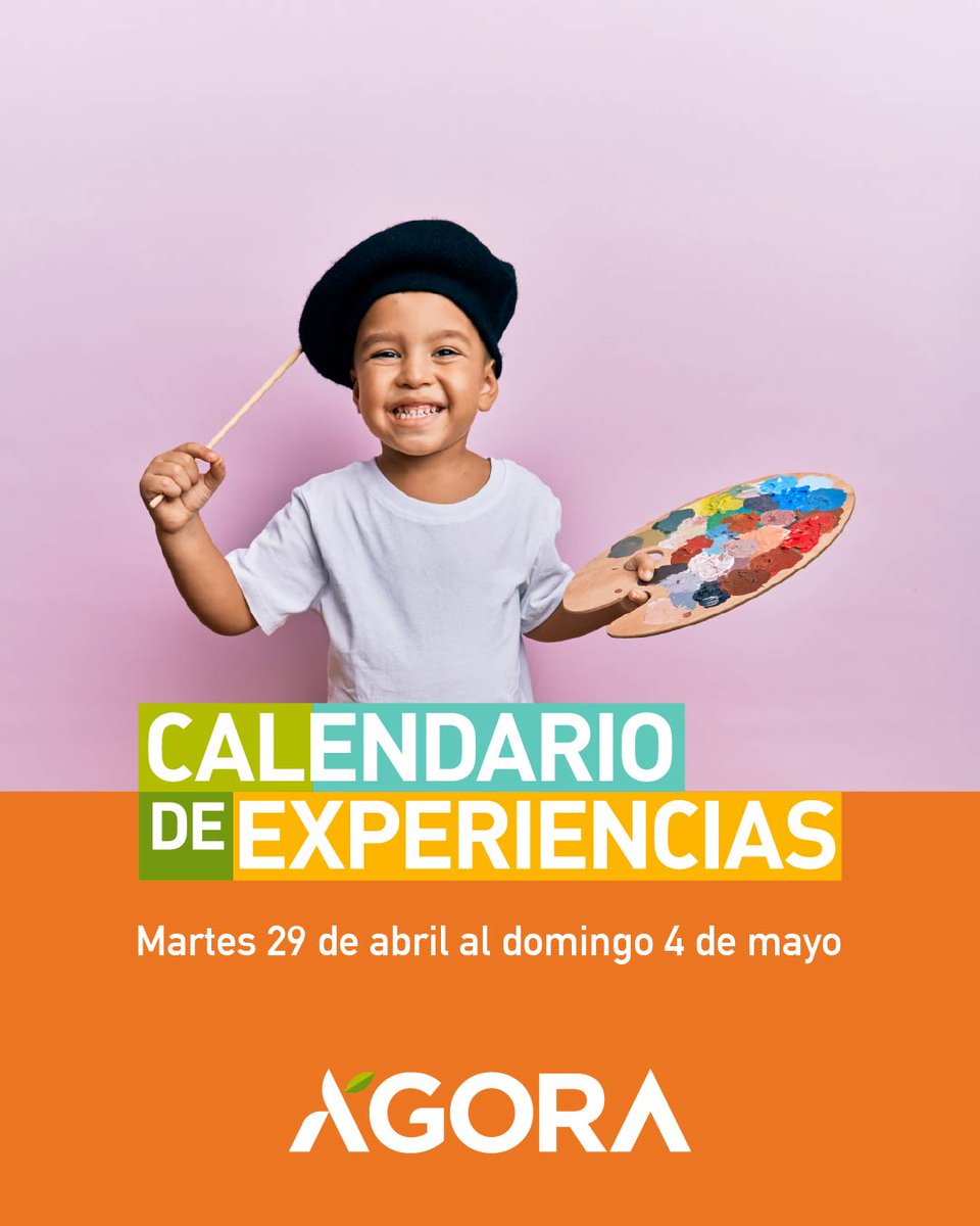 ¡Del 29 de abril al 4 de mayo, Ágora se llena de experiencias! 🎨♻️✨
Prepárate para una semana llena de creatividad, diversión y actividades que inspiran a toda la familia.
Haz clic en el enlace y descubre nuestro calendario. 
instagram.com/p/DJCRjFCtK52/…