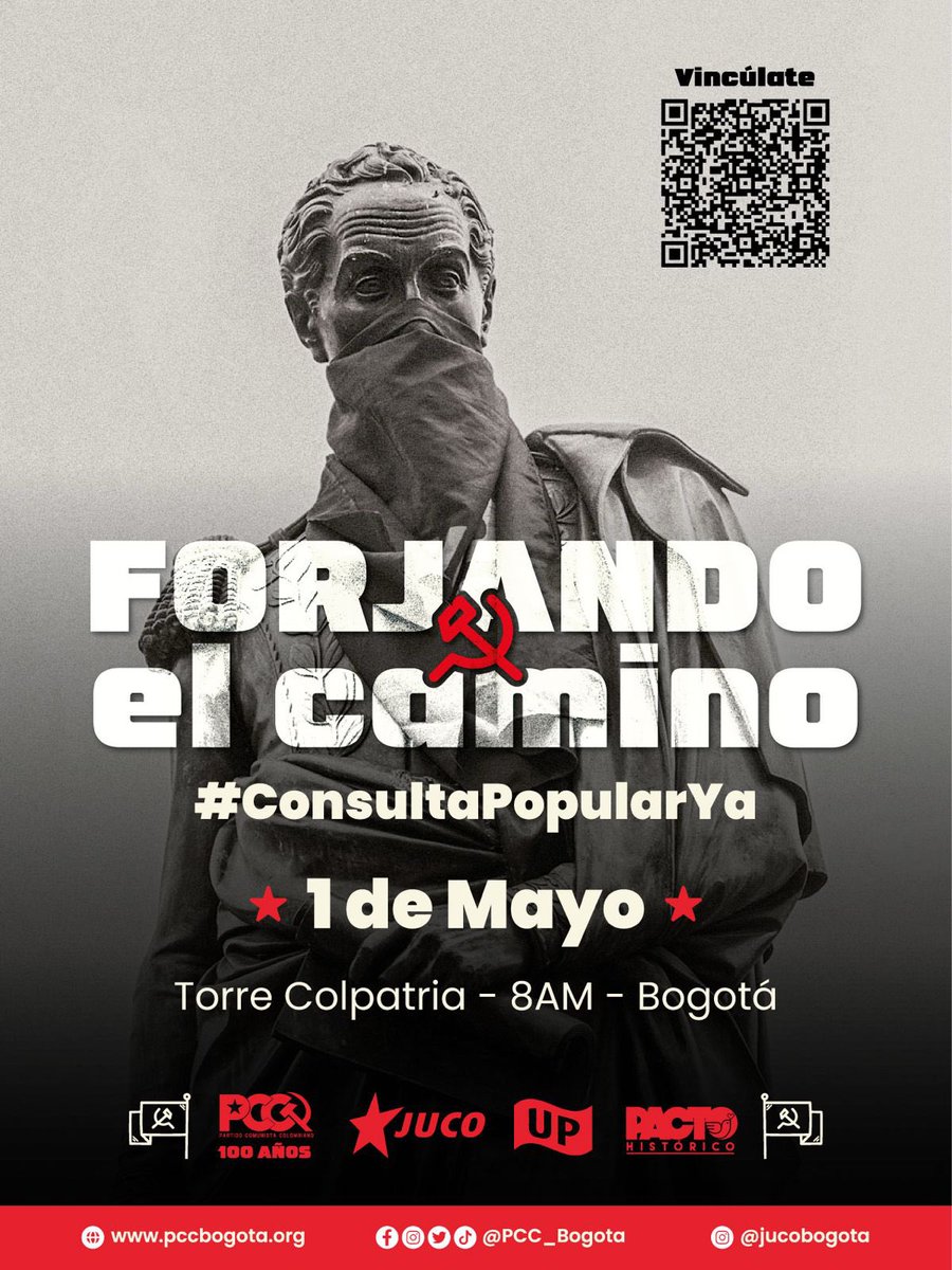 Los derechos laborales no se regalan, se conquistan y se defienden en las calles 🚩

Este primero de mayo nos encontraremos frente a la Torre Colpatria, desde las 8AM, para marchar unidos y con convicción. 🔥

En pie de lucha por una vida digna para las y los trabajadores ✊🏽