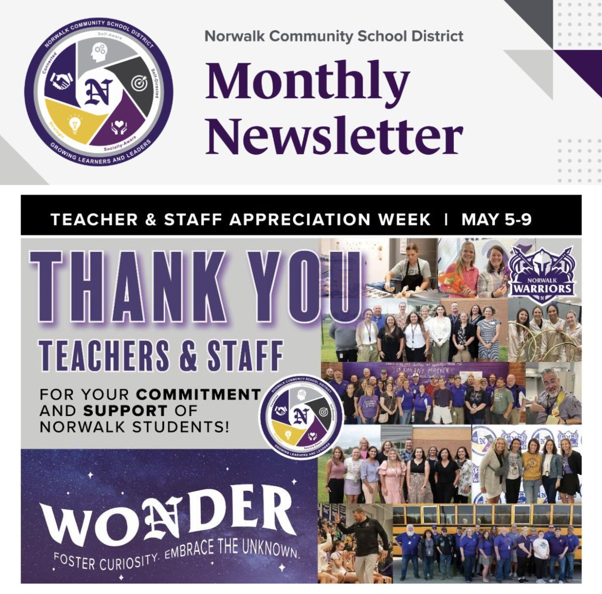 NCSD’s May 2025 Newsletter is here, filled with exciting updates! As we enter the final month of the school year, we look forward to finishing strong and celebrating all that we’ve accomplished. norwalkschools.org/.../ncsd-may-2…
#Maynewsletter #growinglearnersandleaders