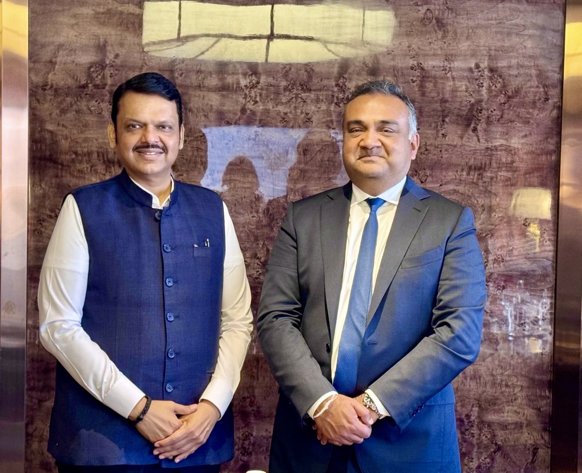 Dev_Fadnavis's tweet photo. It was a great pleasure to meet Shri Neal Mohan, the Global CEO of YouTube, earlier today in Mumbai.

We discussed various aspects of partnership between the GoM and YouTube in areas such as education, skill development, and ways to further strengthen the creator economy.

YouTube has opened up great avenues for people from all walks of life to be able to push their content and seek global recognition. I acknowledged the impact YouTube has had on the world and how it has made communication easy and learning a positive experience.

He is here as part of the 'WAVES' Summit. He congratulated the GoI and GoM for putting together such an event at global scale and lauded the vision of Hon PM Narendra Modi Ji.

We welcomed him and his entire team to Mumbai, the capital of entertainment and creators, and wished him super success for his visit.

Maharashtra looks forward to colab!

@nealmohan @YouTube
#Maharashtra #Mumbai #YouTube
