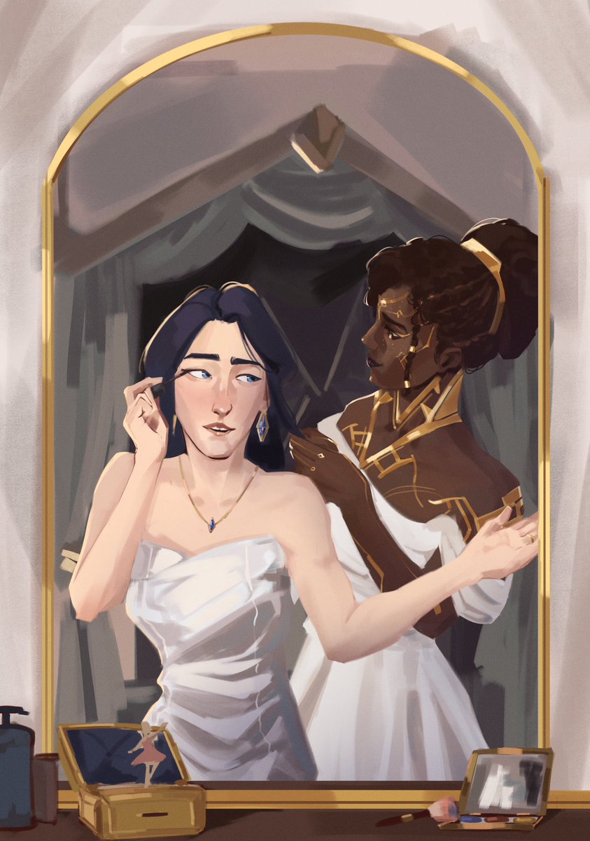 hallwaysketches's tweet photo. 23/25 wedding preparations pt.2 

drawing Mel’s tattoos and golden freckles made me feel so magical omg https://t.co/ewIZsRyDEa