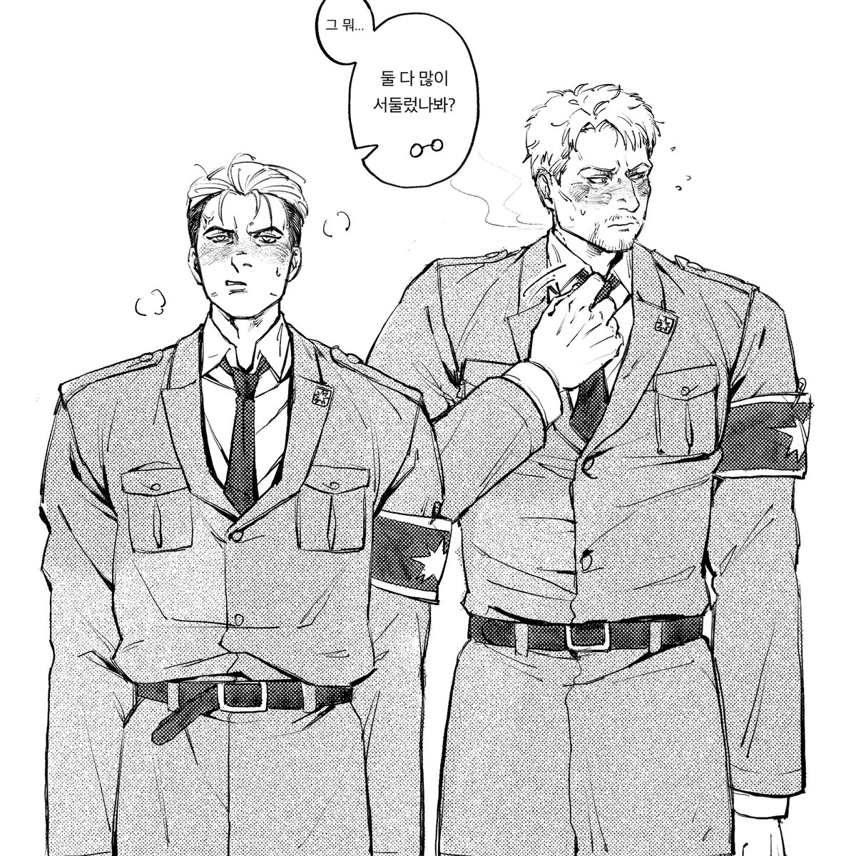 허겁지겁 긴급소집 불려나오다 자켓 바꿔입은 갤리라이 같은거