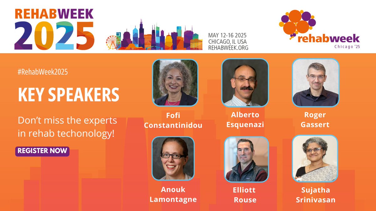 RehabWeek (@rehabweekorg) on Twitter photo Meet the minds shaping the future of rehab tech! The full list of speakers for #RehabWeek2025 is now live—featuring global experts in science, innovation, and patient care.
bit.ly/4lPWshN
<a href="/ICORR_2025/">ICORR 2025</a> <a href="/IFESS_org/">Int’l Functional Electrical Stimulation Society</a> <a href="/ISVRSociety/">ISVRSociety</a> <a href="/ACRMtweets/">ACRM</a> <a href="/MiNT_hobbs/">The MiNT Academy: Masterclass in Neurotechnology</a> <a href="/RESNAorg/">RESNA</a> Meet the minds shaping the future of rehab tech! The full list of speakers for #RehabWeek2025 is now live—featuring global experts in science, innovation, and patient care.
bit.ly/4lPWshN
<a href="/ICORR_2025/">ICORR 2025</a> <a href="/IFESS_org/">Int’l Functional Electrical Stimulation Society</a> <a href="/ISVRSociety/">ISVRSociety</a> <a href="/ACRMtweets/">ACRM</a> <a href="/MiNT_hobbs/">The MiNT Academy: Masterclass in Neurotechnology</a> <a href="/RESNAorg/">RESNA</a>
