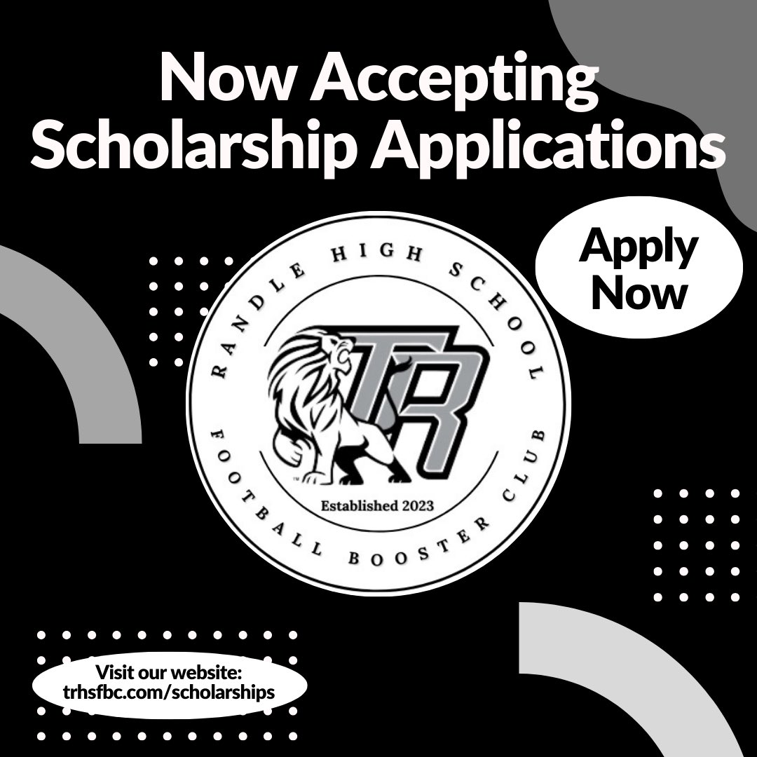 Attention <a href="/RandleFootball/">TRHS Lions Football</a> Seniors…Scholarship Applications are open. Visit TRHSFBC.com/scholarships to apply. Deadline is 5/4/2025.