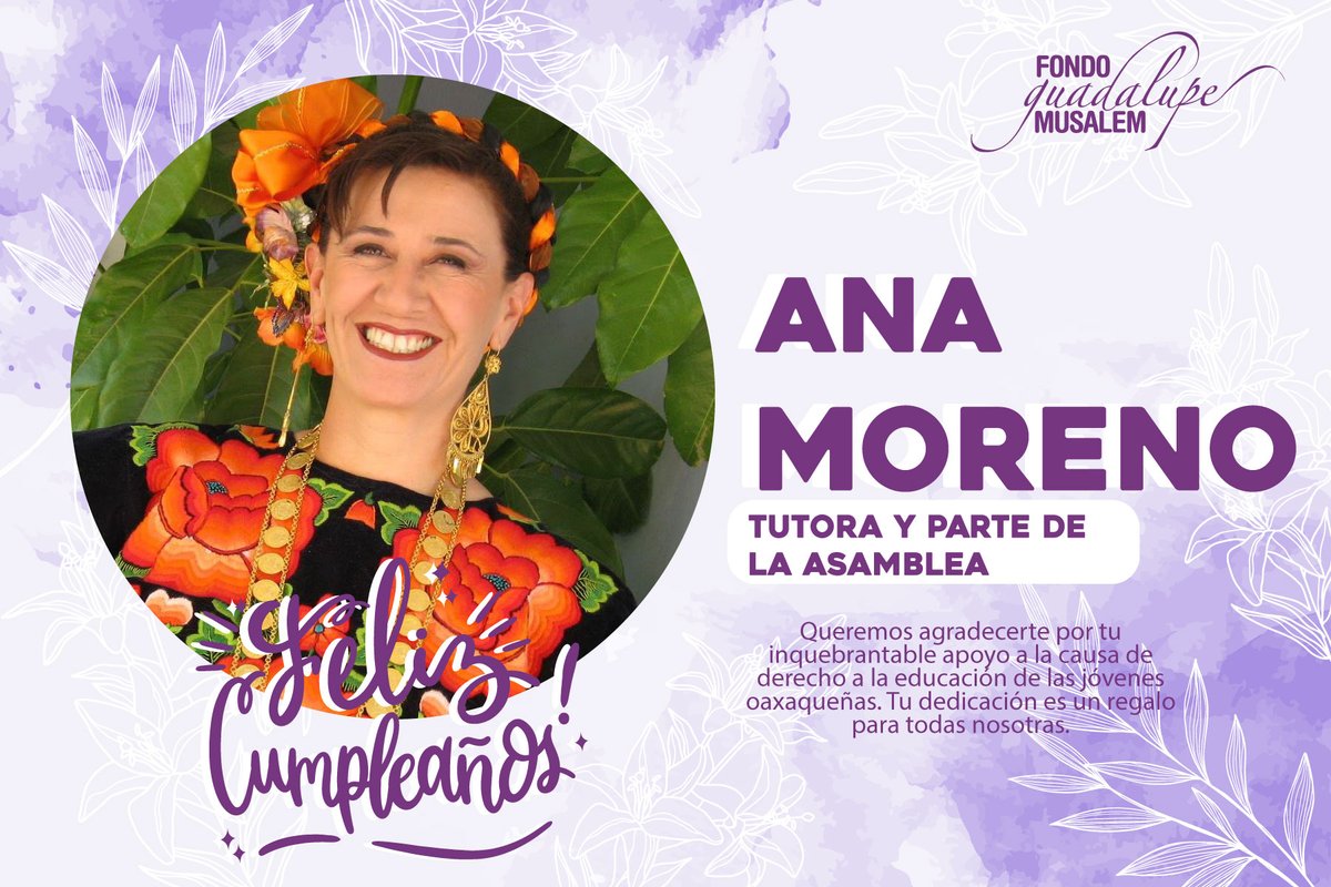 🎉 ¡Feliz cumpleaños, querida Ana Elena Moreno Trujillo! 🎂✨

Gracias por acompañarnos con tanta pasión, por enseñar con paciencia y por sembrar esperanza en cada paso que das 🌱🌟. Te deseamos un año lleno de salud, amor, sueños cumplidos y muchas sonrisas 😊🎁.