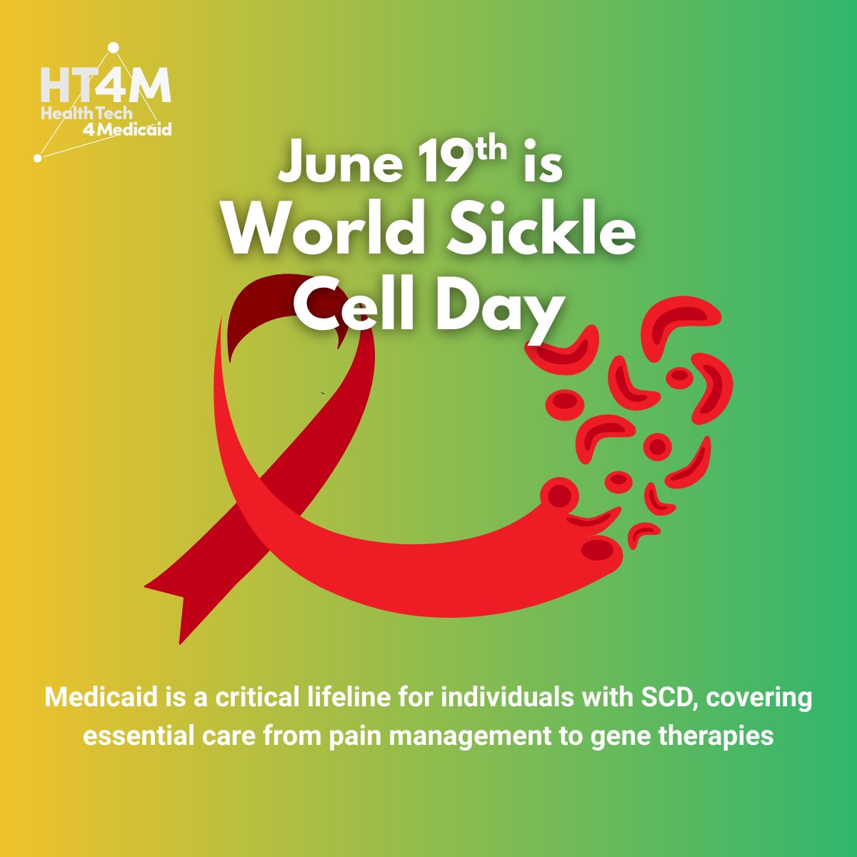 🔴 June 19 is World Sickle Cell Day — a day to raise awareness, fight stigma, and stand in solidarity with those living with sickle cell disease (SCD), especially in Black and underserved communities.

#WorldSickleCellDay #SickleCellAwareness #MedicaidMatters #HealthEquity #HT4M