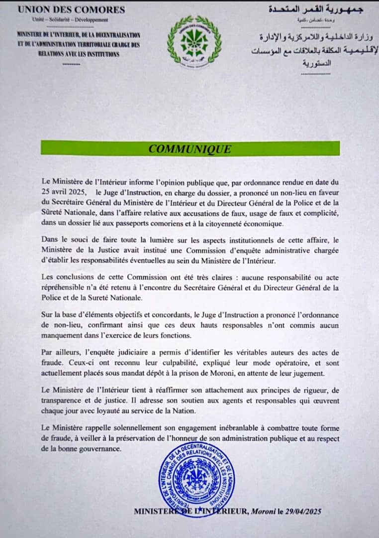 🔴COMMUNIQUE🔴