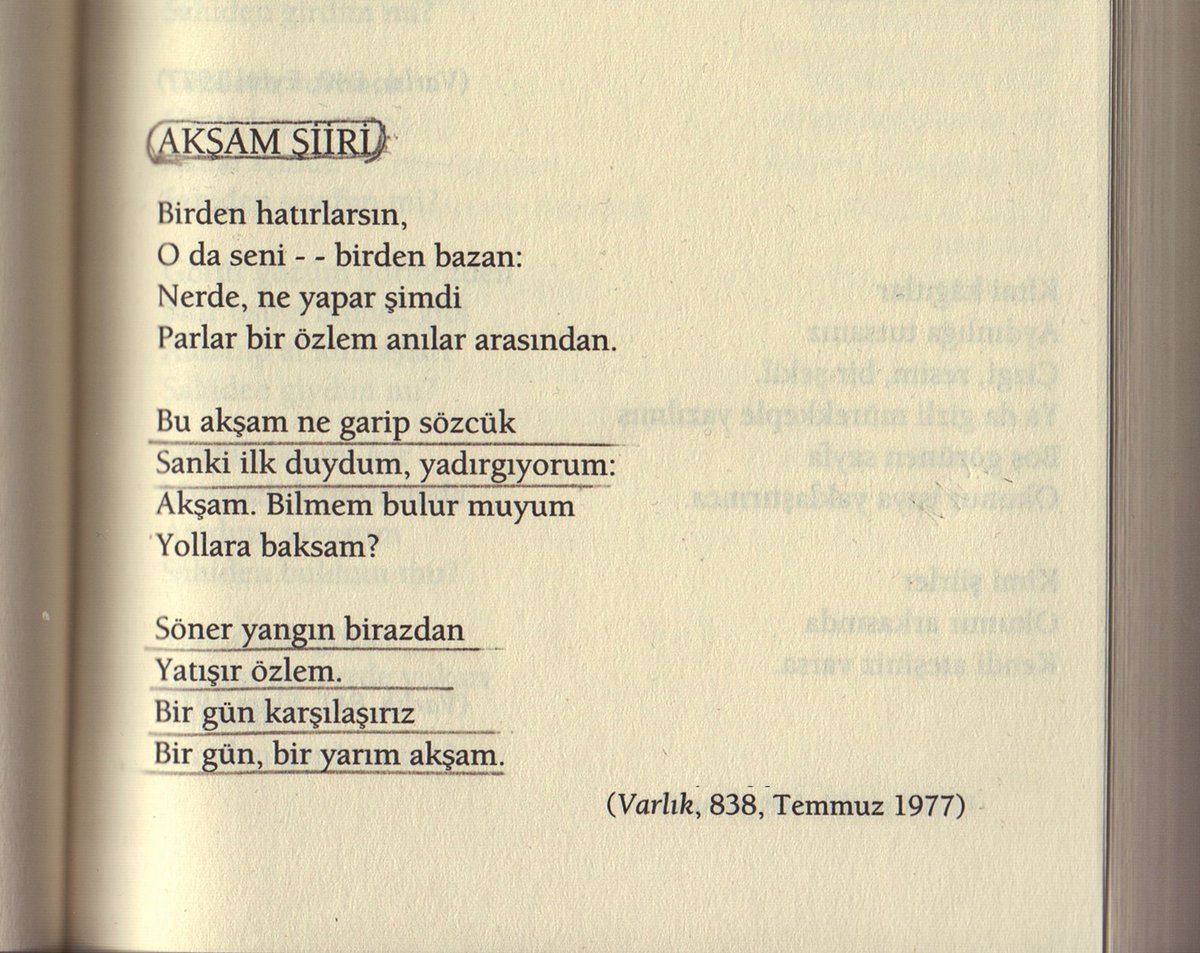 aletheia__'s tweet photo. Söner yangın birazdan 
Yatışır özlem. 
Bir gün karşılaşırız 
Bir gün, bir yarım akşam. 

behçet necatigil https://t.co/8qaSNype0D