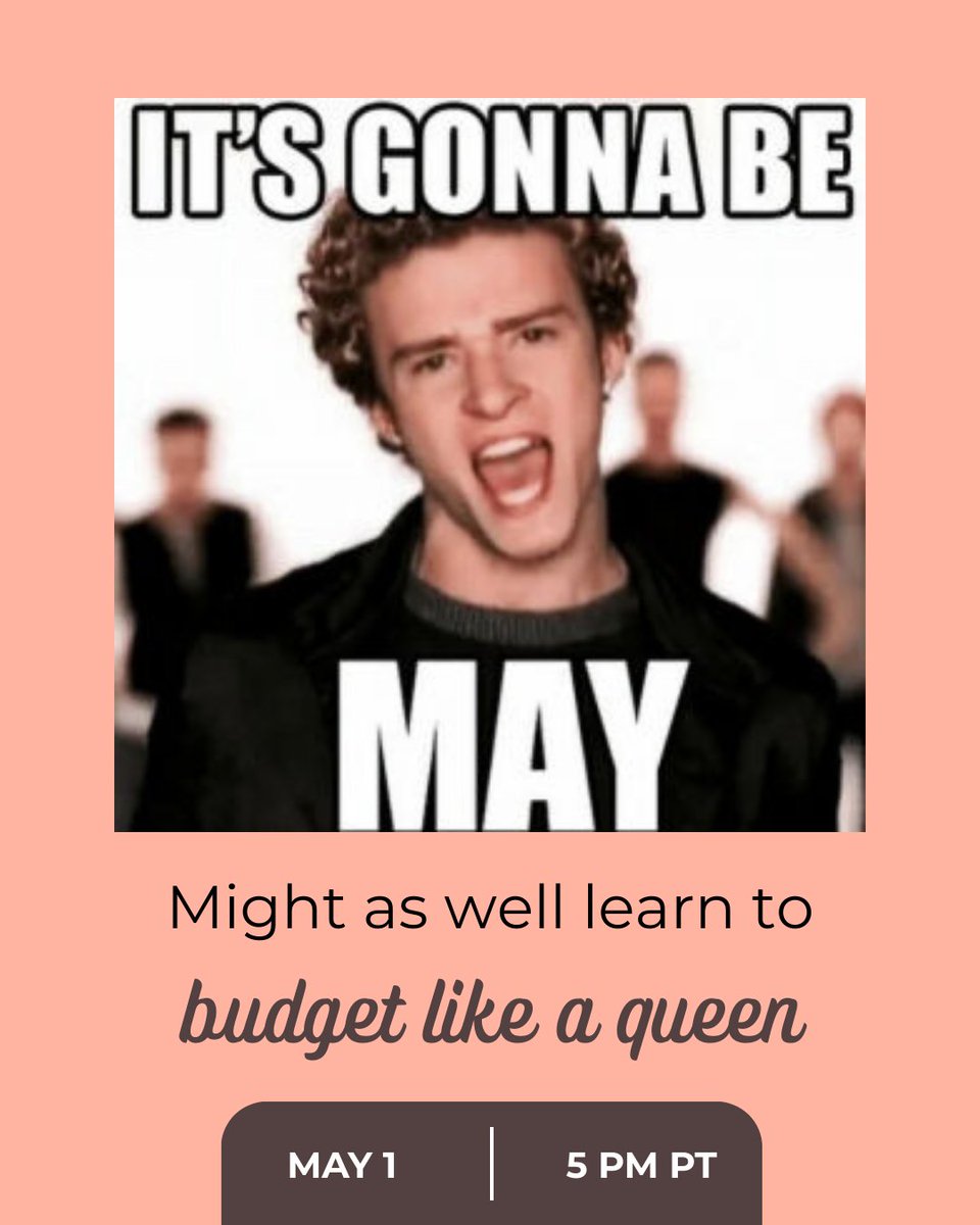 25 years ago...everyone's favorite meme was born (i.e. the song was released).

If you know the words, &amp; you still don't feel confident budgeting...this is the year you change that. 

#ItsGonnaBeMay on Thursday, &amp; I'll teach you to ✨Budget like a Queen✨

bit.ly/3RXSaHw