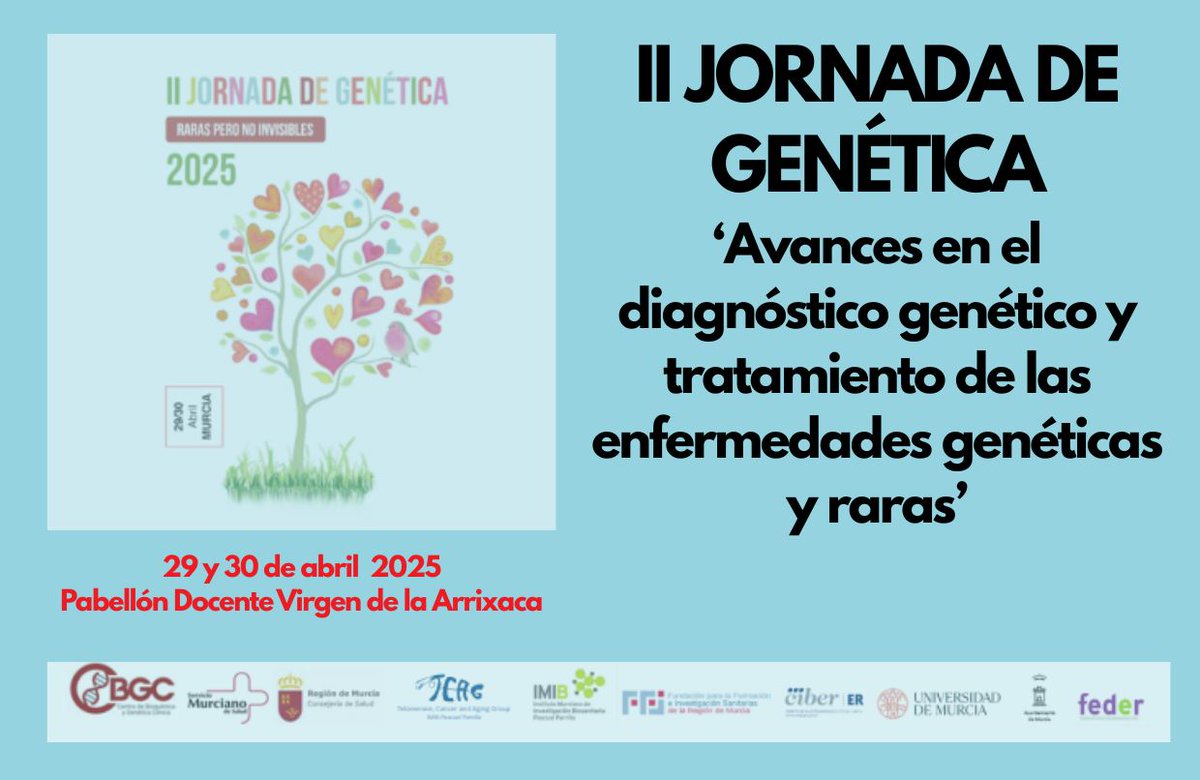🔬 Hoy 29 y mañana 30 de abril participamos en la II Jornada de Genética en Murcia para hablar de avances en diagnóstico y tratamiento de enfermedades raras.

💬 Con la voz de nuestro presidente <a href="/JuanCarrionT/">Juan Carrion Tudela</a>  y nuestra vicepresidenta <a href="/fidemiron/">𝔽𝕚𝕕𝕖 𝕄𝕚𝕣𝕠́𝕟</a>.

👉enfermedades-raras.org/actualidad/not…