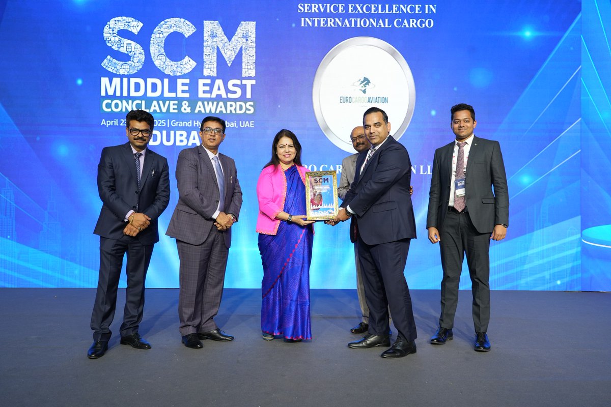 Logisticshakti's tweet photo. Congratulations to Euro Cargo Aviation LLC for winning Service Excellence in International Cargo at #SCMConclave! Your outstanding service excellence is elevating global cargo standards.
#LogisticsShakti #SCMAwards https://t.co/mcxJ5BzTKb