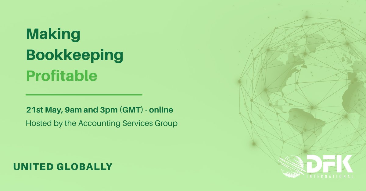The DFK Accounting Services Group encourages all DFK International members to join their upcoming webinar, ‘Making Bookkeeping Profitable’.

Take away insights you can put into practice and connect with peers from across the association:
forms.office.com/e/Cyu0aRNX4Q

#knowledgesharing