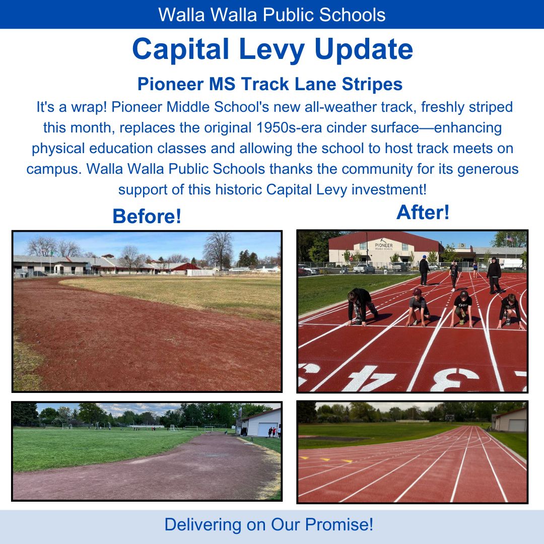 WW Public Schools (@wwschools) on Twitter photo It's a wrap! Pioneer MS's new all-weather track, freshly striped this month, replaces the original 1950s-era cinder surface—enhancing PE classes & allowing the school to host track meets. <a href="/wwschools/">WW Public Schools</a> thanks the community! #DeliveringOnOurPromise #WWPSHistoricCapitalLevy It's a wrap! Pioneer MS's new all-weather track, freshly striped this month, replaces the original 1950s-era cinder surface—enhancing PE classes & allowing the school to host track meets. <a href="/wwschools/">WW Public Schools</a> thanks the community! #DeliveringOnOurPromise #WWPSHistoricCapitalLevy