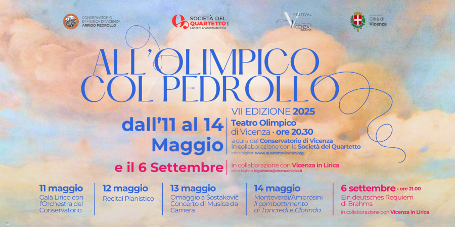 ConservatorioVi's tweet photo. 🎭🎶 All’Olimpico col Pedrollo
4 giorni di musica tra storia, suono e sperimentazione nel teatro più antico del mondo.
📍Teatro Olimpico, Vicenza
📅 11–14 maggio 2025
📘 Tutto il programma qui https://t.co/J0tkhULgid https://t.co/O56ko0ILMP