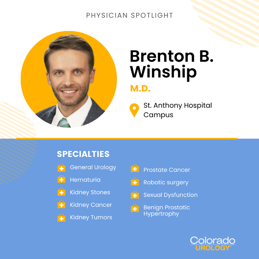 For this week’s #PhysicianSpotlight, we are excited to introduce Dr. Brenton B. Winship!

Dr. Winship is a fellowship-trained endourologist specializing in treatments for kidney stones &amp; urologic cancers. He sees patients at our St. Anthony’s Hospital Campus office.