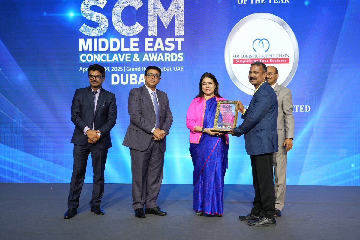 Logisticshakti's tweet photo. Congratulations to @OmLogisticsLtd for winning Multimodal Logistics of the Year at #SCMConclave!
Your seamless multimodal solutions are optimizing supply chains across borders.
#LogisticsShakti #SCMAwards https://t.co/nqjRUePRdf