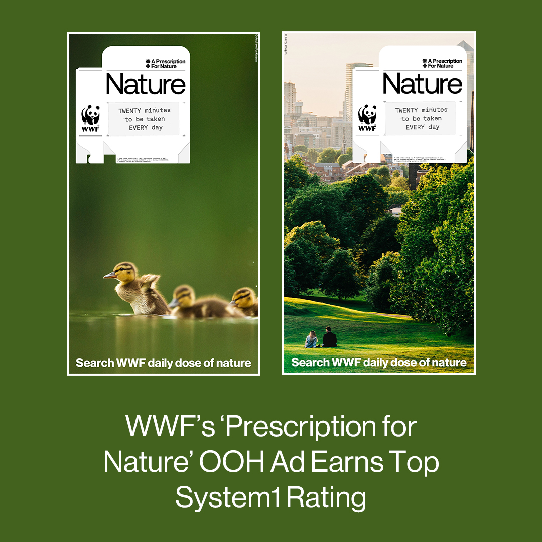 WWF’s ‘Prescription for Nature’ ad ranks top 1% in System1’s 5-Star test. 71% Fast Fluency (vs 43% avg) highlights success. Natural imagery &amp; positivity drive long-term brand growth, diverging from traditional charity tactics.

signageinfo.com/awards/46328/w…

#OutofHome #Awards