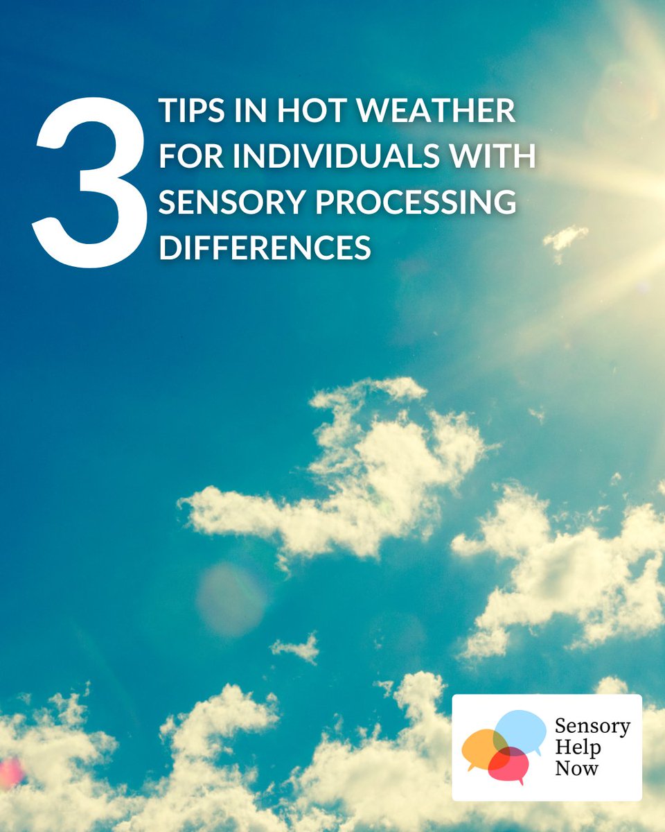 SensoryHelpNow's tweet image. Whilst it&apos;s great to see the sun out (in most of) the UK, hot weather can be tricky for children and young people with #SensoryDifferences - we have some tips for you that might help.

#SensoryProcessing #Heatwave