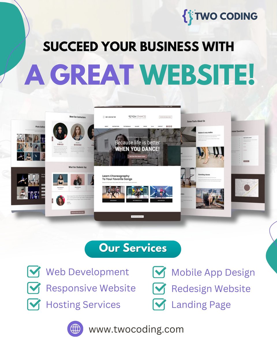 Twocoding's tweet image. A great website is the foundation of a great business!
From web development to mobile app design, Two Coding offers it all responsive, fast, and stunning websites that convert.
Let’s build yours!
Visit: twocoding.com
#WebDesign  #fiverr #upwork