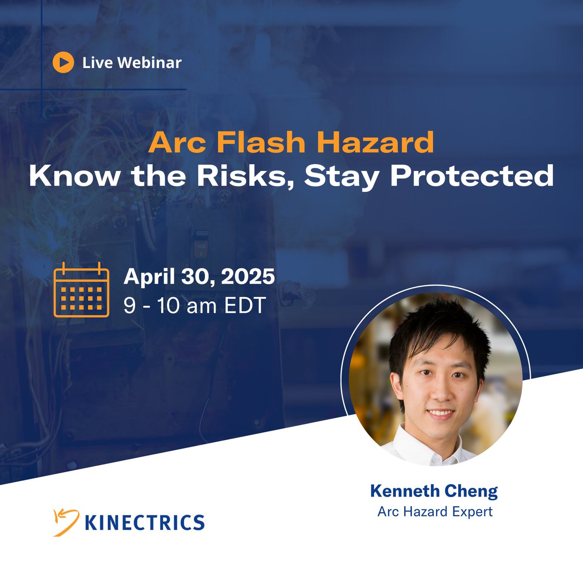 Don't miss our expert-led webinar on April 30, 2025, from 9-10 AM EDT. Kenneth Cheng will provide valuable insights into arc flash hazards, including incident energy calculation methodologies and best practices in risk assessment. Register now: kinectrics.com/media-center/e…