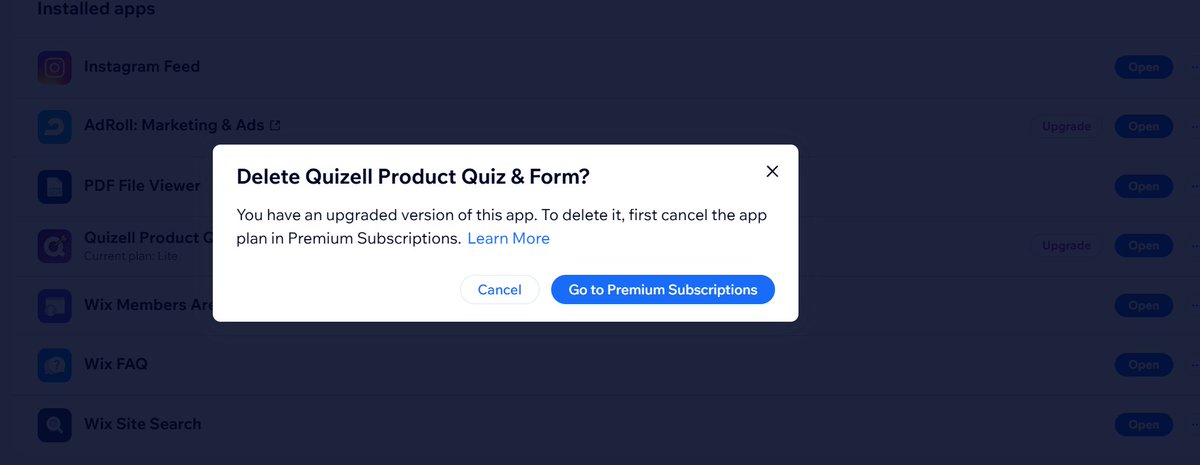 obkommy's tweet photo. @Quizellapp @Wix How do I cancel Quizell for this client? There is no option to anywhere and I'm not hearing back from your support. https://t.co/qdeTFoZYjH