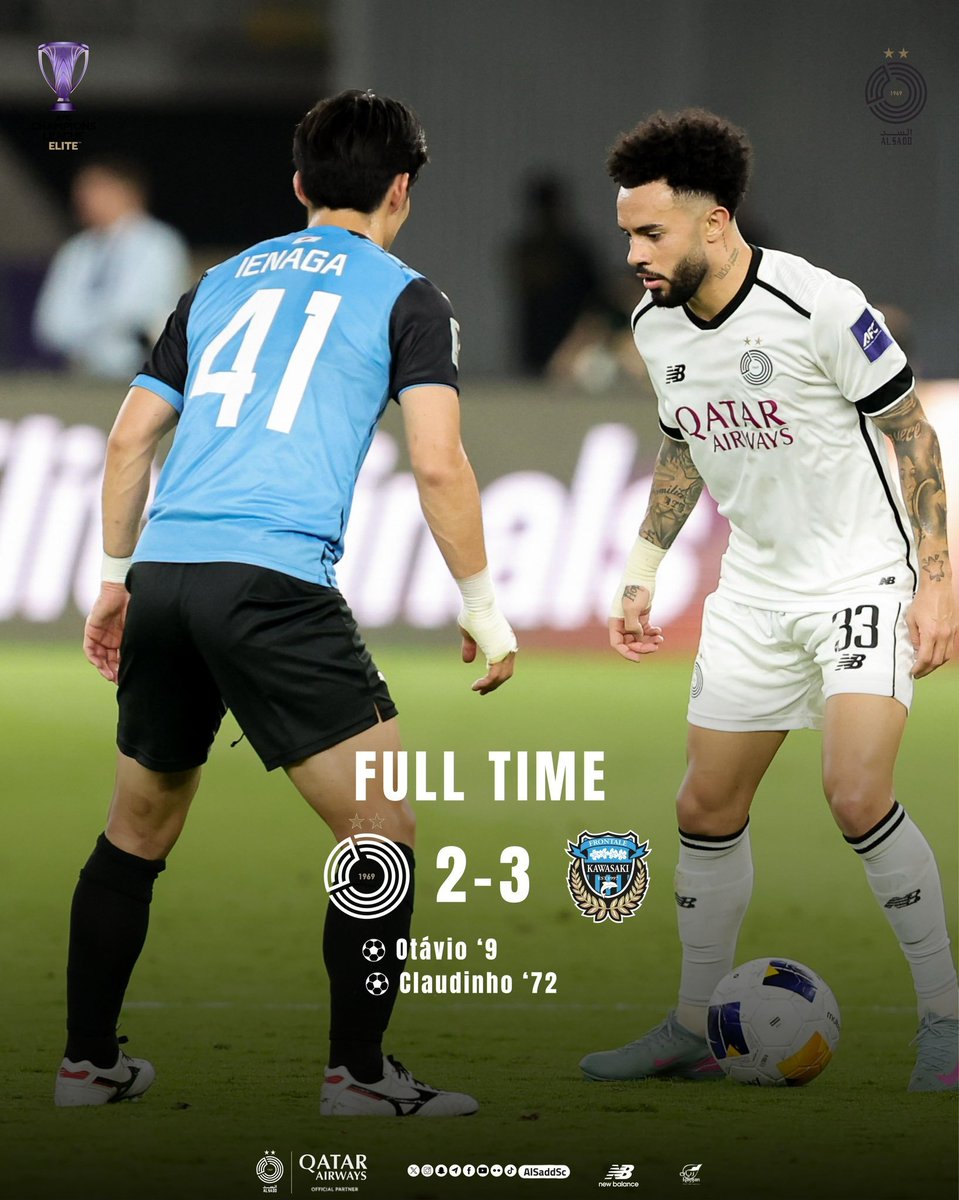 LionXGOAT's tweet photo. Full Time: Al Sadd 2-3 Kawasaki

Unlucky, we go again next year. https://t.co/PdOWIP9qmT