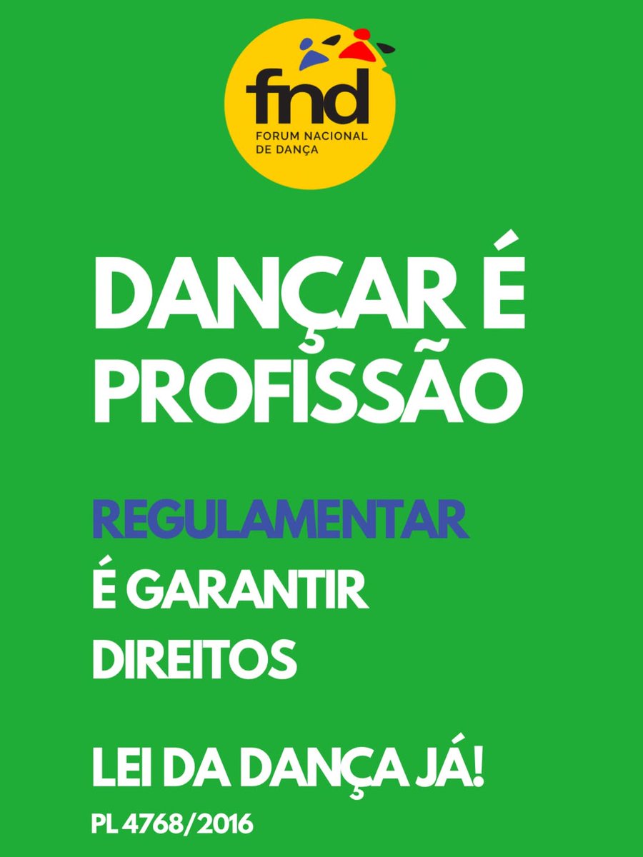 lindabrasilse's tweet photo. LEI DA DANÇA JÁ!✊🏽💃🏽

Neste Dia Internacional da Dança, além de parabenizar as/os profissionais da dança, quero apoiar a mobilização do Fórum Nacional de Dança (FND) pela aprovação do PL 4768/16, que está há quase 10 anos no Congresso e regulamenta a profissão da dança no Brasil. https://t.co/2xN5s571Ag