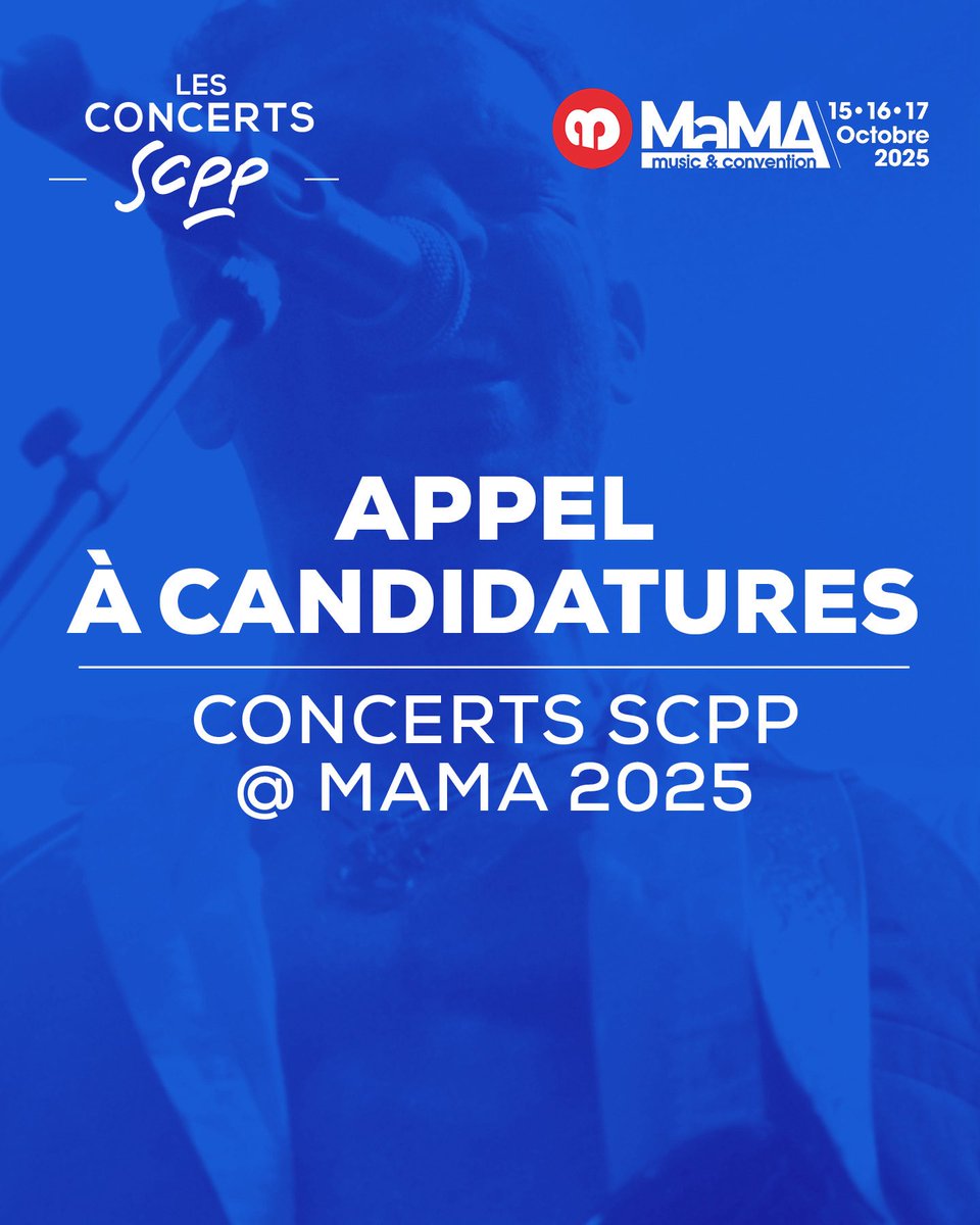 Serez-vous à l’affiche du prochain MaMA ? ✨

🔥 L’appel à candidatures pour #LesConcertsSCPP au #MaMA25 est ouvert jusqu’au 17 mai ! 📋

⚠️ Réservé aux membres SCPP

🔗 form.heeds.eu/registration/2…
