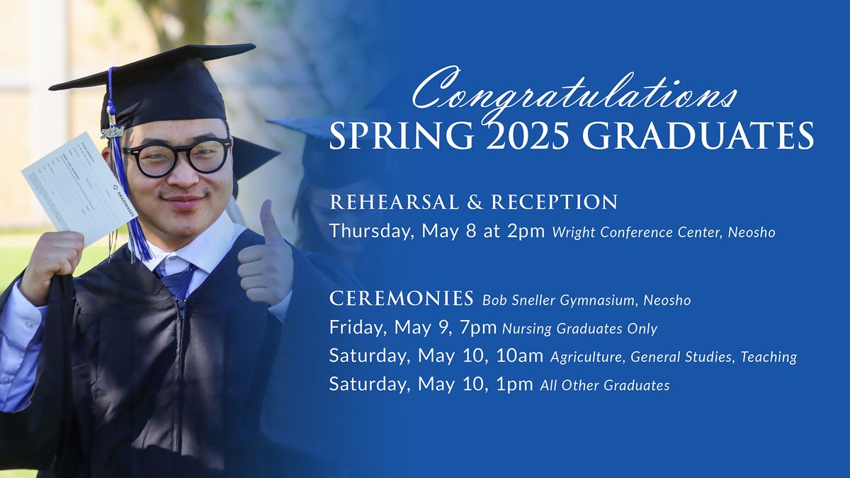 We are officially one week away from graduation! See important dates and times below. We can't wait to celebrate our Spring 2025 graduates!
