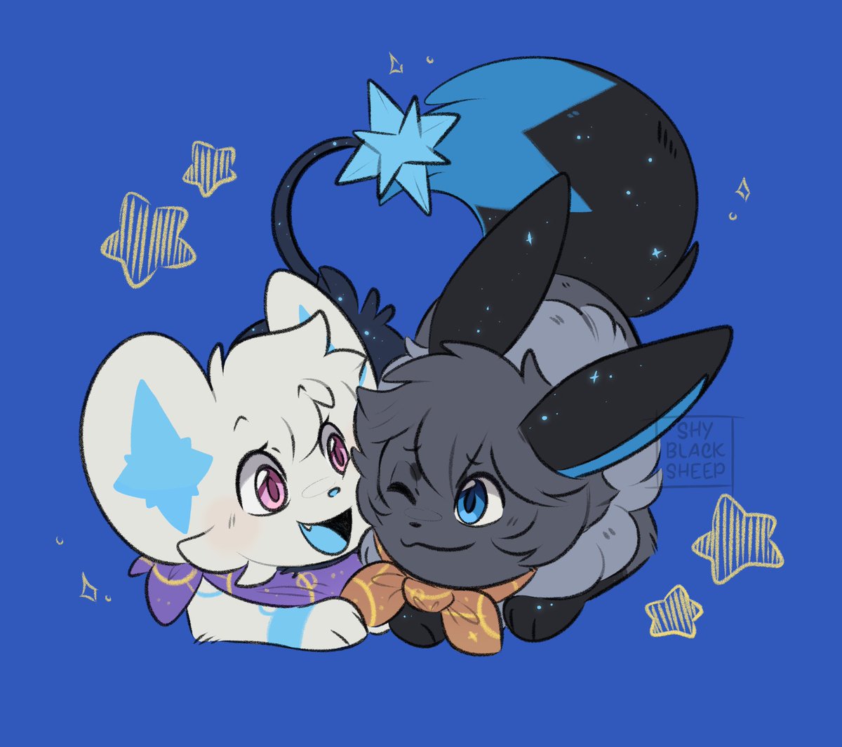 shyblacksheep's tweet photo. Quick draw because I miss these two SOOO much and working toward my PMD comic! 🥲✨ The Star Twins, Hoshi &amp; Hikari. 
- - - 
💫: https://t.co/lADlieskJ4 https://t.co/kXtmpgJuCm