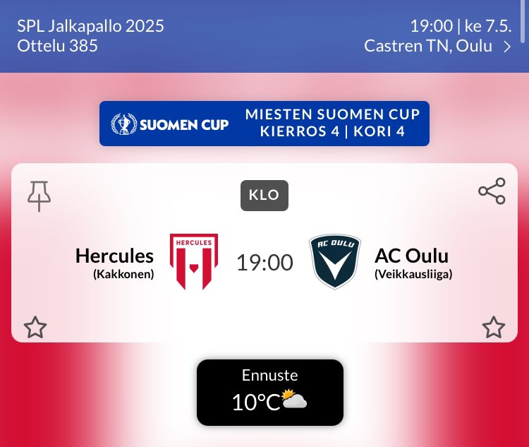 After a positive start to the season with 3 wins a row, we’ve been rewarded with a cup game against Veikkausliiga side AC Oulu next Wednesday. Exciting week and a half ahead with two big league games either side of our game with a top division side 👏🏻🇫🇮