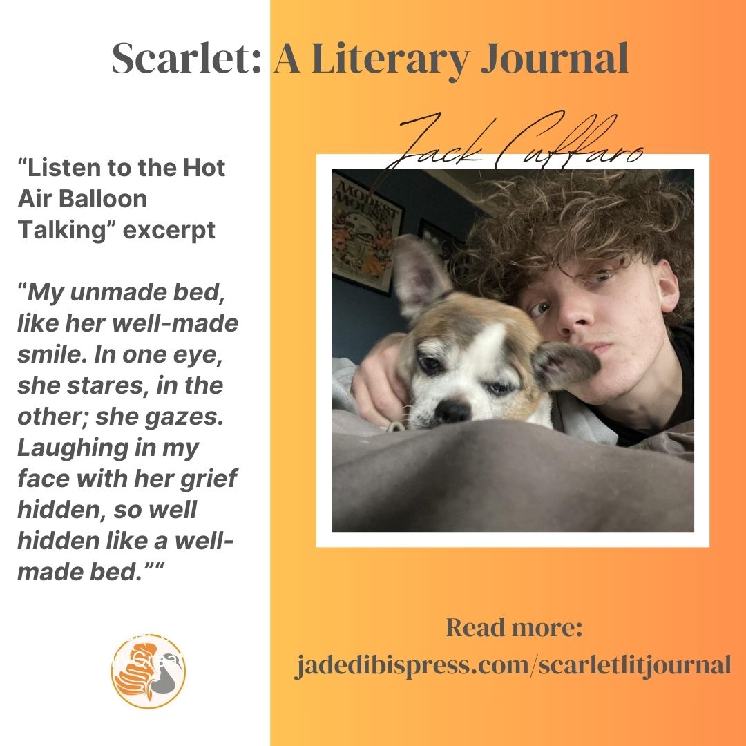 𝗟𝗮𝘁𝗲𝘀𝘁 𝗼𝗻 𝗦𝗰𝗮𝗿𝗹𝗲𝘁, 𝗮 𝗹𝗶𝘁𝗲𝗿𝗮𝗿𝘆 𝗷𝗼𝘂𝗿𝗻𝗮𝗹: In this latest post, Jack Cuffaro’s nonfiction sheds light on the complexities of love, death, identity and heartbreak.

jadedibispress.com/listen-to-the-…