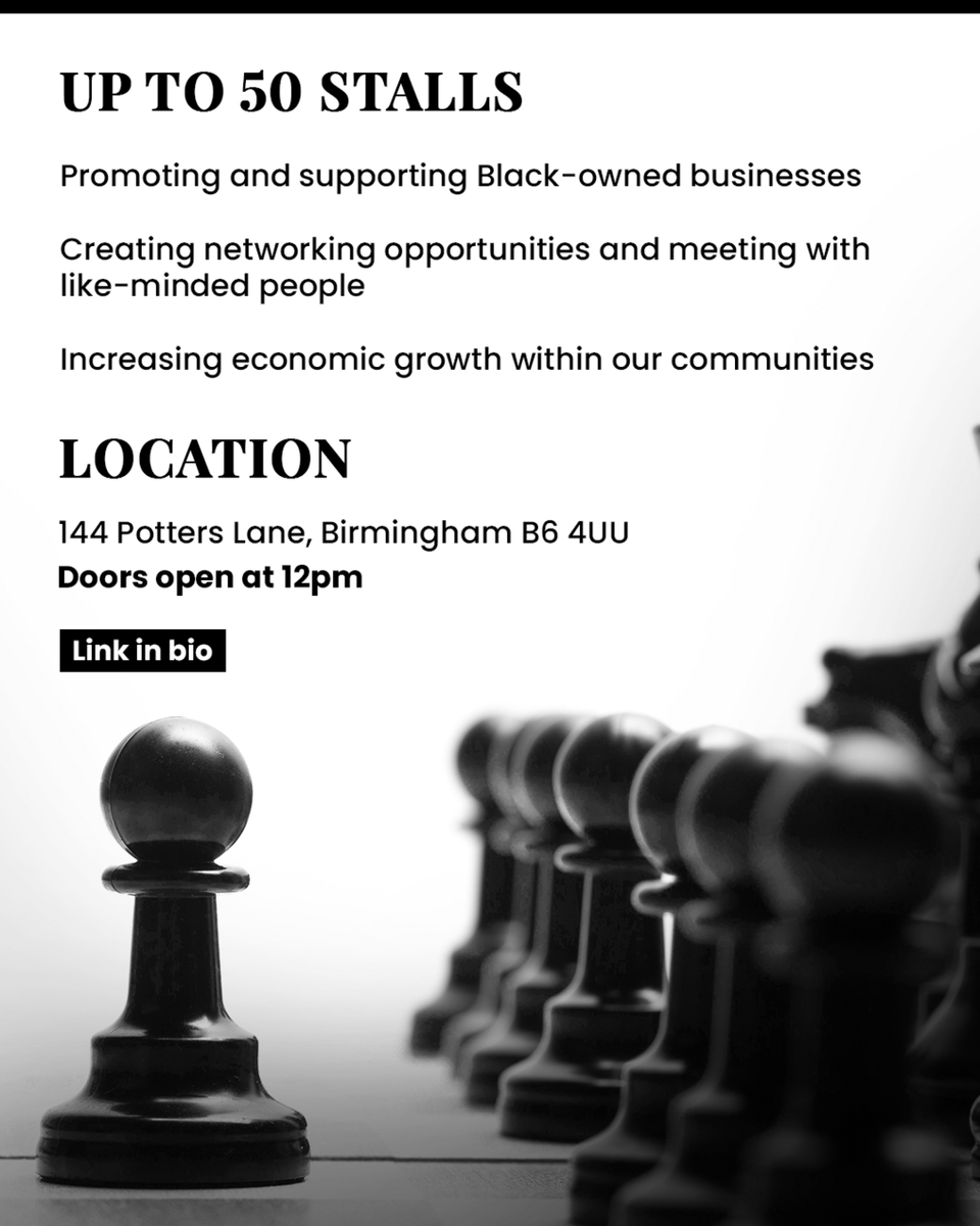The Legacy Centre of Excellence (@thelegacycoe) on Twitter photo Join us for a powerful day of networking & celebrating Black excellence at the Black Business Arena! ✨🖤!
🗓 Saturday 5th July 2025
, 🎟 FREE entry!
If you'd like to book a stall DM us or email us: info@legacycoe.co.uk
Get your tickets here: ow.ly/KZWo50VBHbf Join us for a powerful day of networking & celebrating Black excellence at the Black Business Arena! ✨🖤!
🗓 Saturday 5th July 2025
, 🎟 FREE entry!
If you'd like to book a stall DM us or email us: info@legacycoe.co.uk
Get your tickets here: ow.ly/KZWo50VBHbf