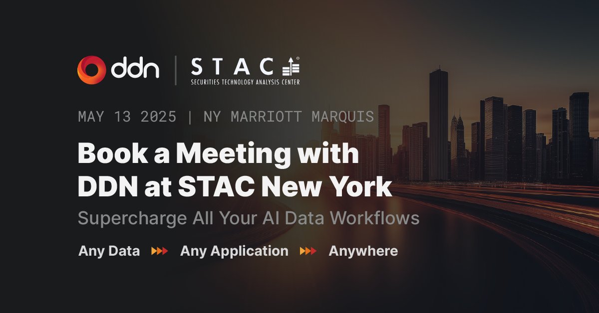 DDNintelligence's tweet photo. 👀 Spotted: Smart people booking meetings with DDN at STAC New York.

Miss out and you might just stay stuck in 2024 tech problems. 😬

Be smarter — book your meeting now 👉 https://t.co/hjG75TZneW

#DataIntelligence #STACSummit #DDN #FutureProof https://t.co/xbyxFQlR6m