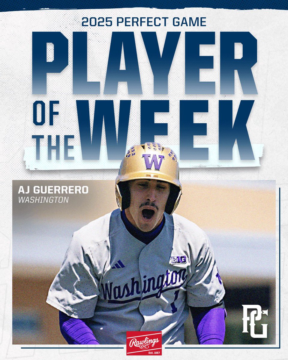 PG College Baseball (@pgcollegeball) on Twitter photo 𝙋𝙚𝙧𝙛𝙚𝙘𝙩 𝙂𝙖𝙢𝙚 𝙉𝙖𝙩𝙞𝙤𝙣𝙖𝙡 𝙋𝙡𝙖𝙮𝙚𝙧 𝙤𝙛 𝙩𝙝𝙚 𝙒𝙚𝙚𝙠 💪
AJ Guerrero, <a href="/UW_Baseball/">Washington Baseball</a>
12-for-17, 4 HR, 13 RBI (bit.ly/44bAvUh) 𝙋𝙚𝙧𝙛𝙚𝙘𝙩 𝙂𝙖𝙢𝙚 𝙉𝙖𝙩𝙞𝙤𝙣𝙖𝙡 𝙋𝙡𝙖𝙮𝙚𝙧 𝙤𝙛 𝙩𝙝𝙚 𝙒𝙚𝙚𝙠 💪
AJ Guerrero, <a href="/UW_Baseball/">Washington Baseball</a>
12-for-17, 4 HR, 13 RBI (bit.ly/44bAvUh)