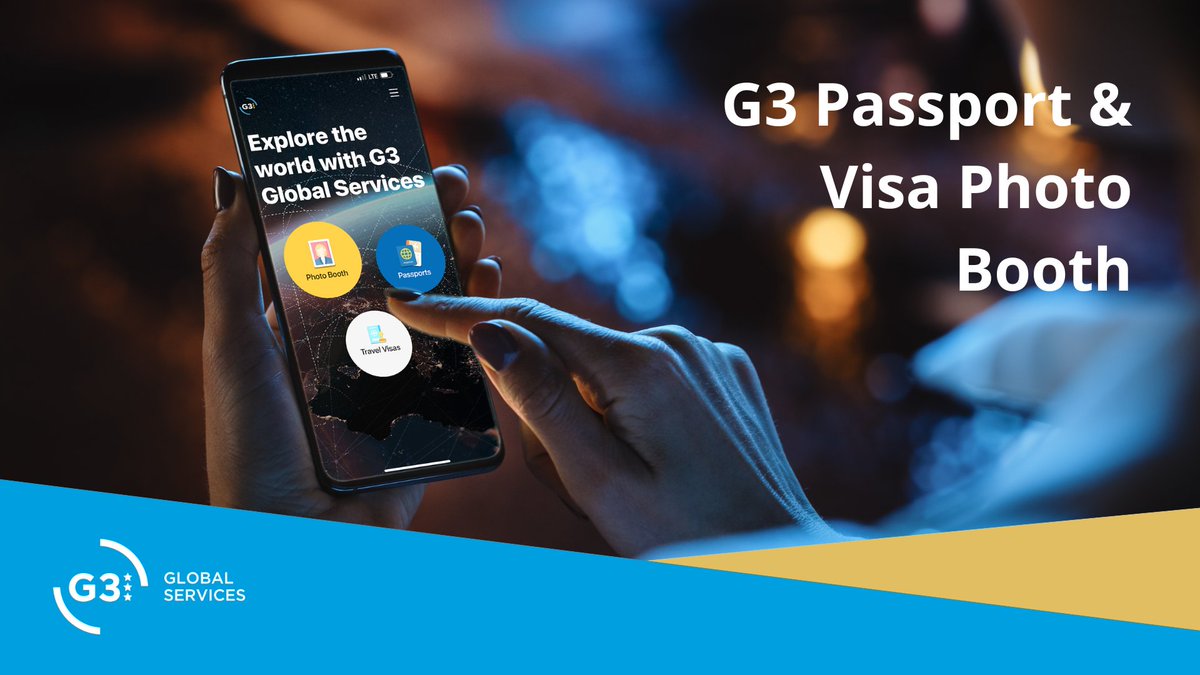 G3Visas's tweet photo. Need a passport or visa photo? 📸 With the G3 Photo App, travelers can snap compliant photos right from their phone—fast, easy, and only $6.99! Available on iOS + Android. See why businesses trust G3.

🔗 https://t.co/xuP7dZHC74 https://t.co/MTQvUbNJKc