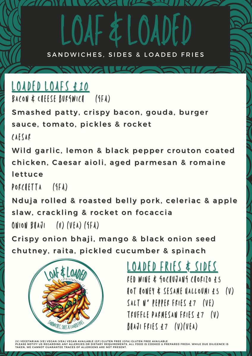 GooseEyeBrewery's tweet image. Its a Food Van Saturday!!! We’ve got Loaf &amp;amp; Loaded coming down with this mouth watering menu 🤤 the weather should be good and the beer will be cold! 🍺