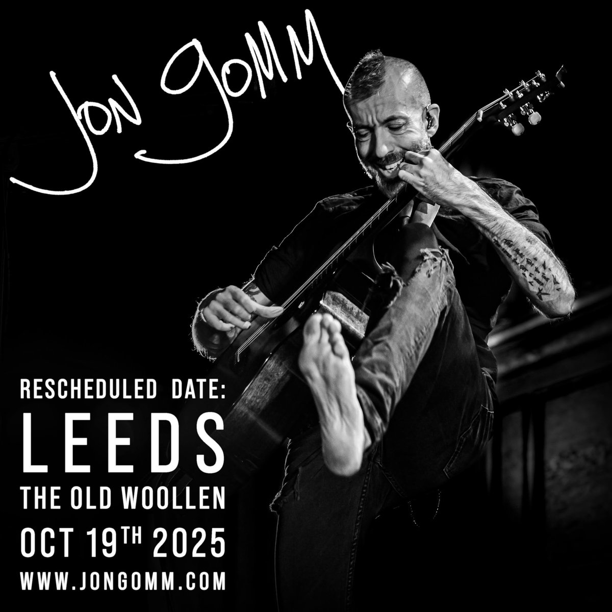 The festival I was playing as the Leeds date of my UK Tour has been cancelled. I don't know why exactly because the reason was boring &amp; I drifted off. So I've booked a solo Leeds date instead! This is the chaos you learn to live with as a Jon Gomm™️ fan.