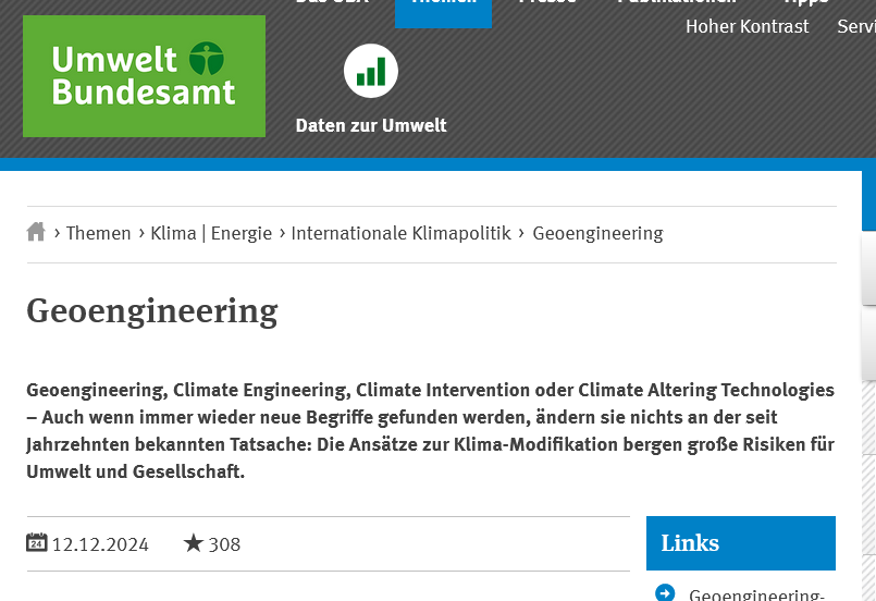 SpacemamaMaya's tweet photo. Auszug aus der Betriebsanleitung des Umweltbundesamtes.
#ClimateEngineering
#Geoengineering #Klima #Modifikation
https://t.co/wQ5JZVbwpD https://t.co/HjIo4iua0M