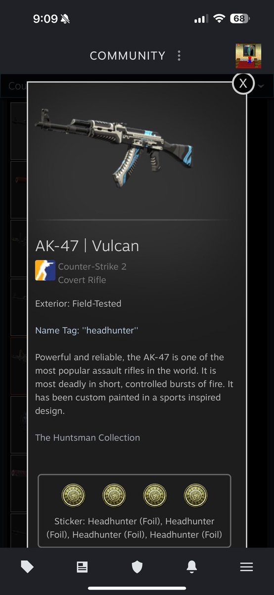 Sloth541's tweet image. I also wanna sell this AK 1/2 with 4x headhunter craft looking for cash on csfloat so I can purchase something else! Hit me up!