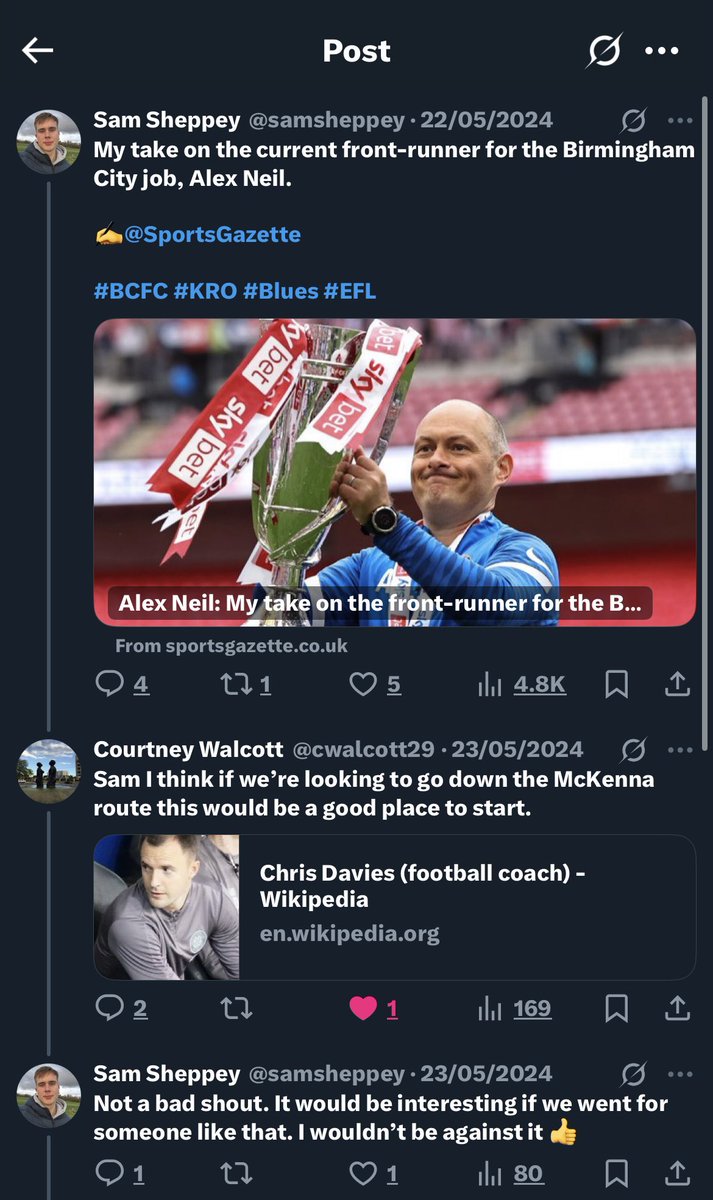 Sam Sheppey (@samsheppey) on Twitter photo Little did we know last May how good your Chris Davies prediction would turn out to be <a href="/cwalcott29/">Courtney Walcott</a>! 😆💙
#BCFC #KRO #Blues #EFL Little did we know last May how good your Chris Davies prediction would turn out to be <a href="/cwalcott29/">Courtney Walcott</a>! 😆💙
#BCFC #KRO #Blues #EFL