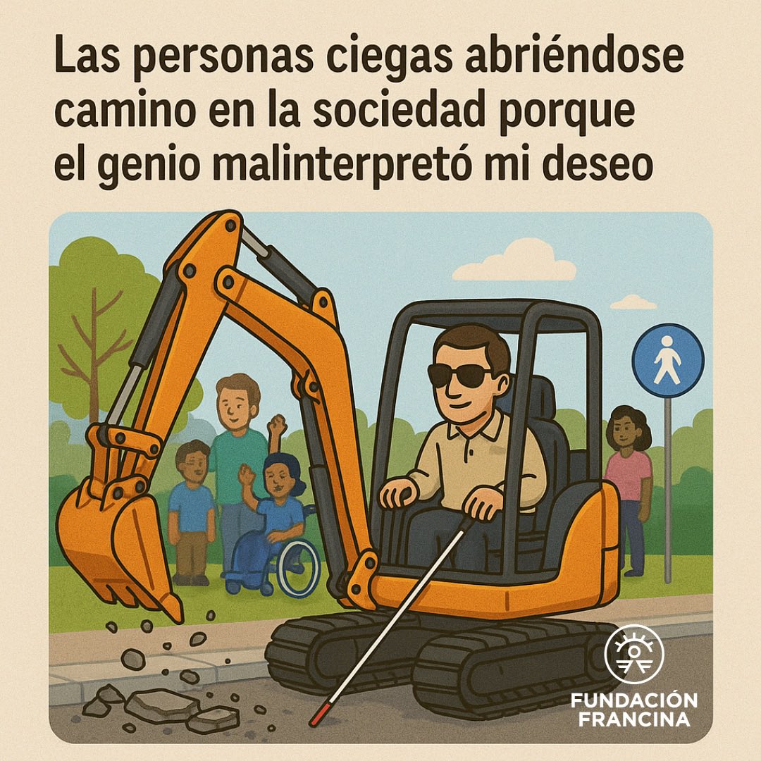 Las personas ciegas abriéndose camino en la sociedad porque el genio malinterpretó nuestro deseo. 🫠