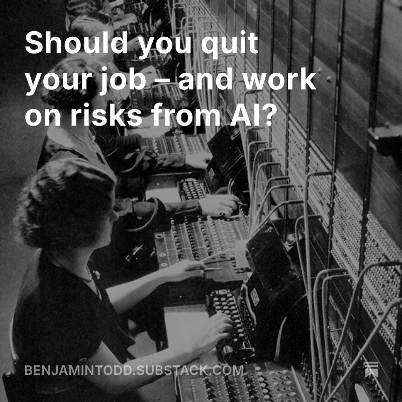 Why to quit your job and work on risks from AI (the short version) 🧵