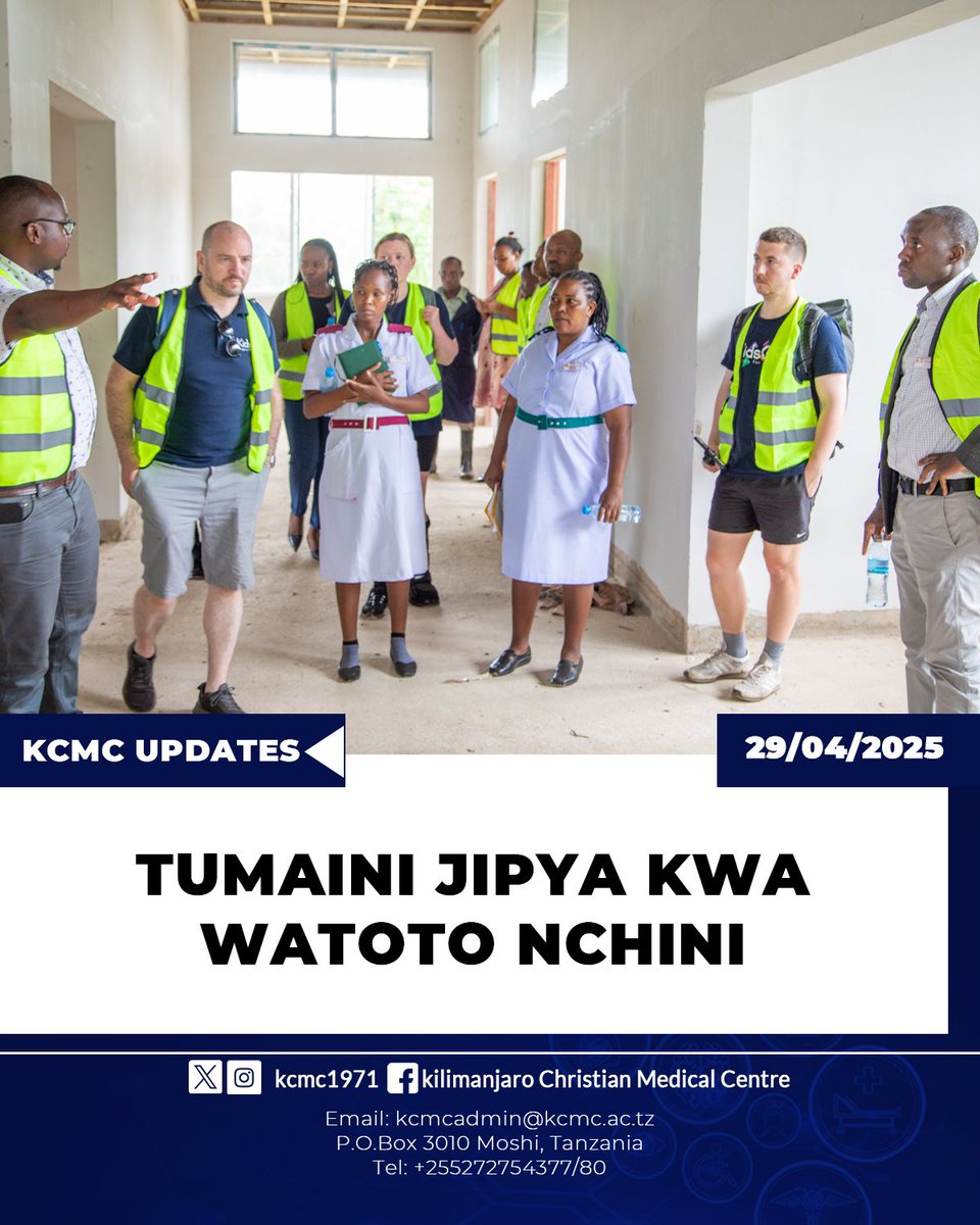 Kilimanjaro Christian Medical Centre (@kcmc1971) on Twitter photo <a href="/Kcmc1971/">Kilimanjaro Christian Medical Centre</a> imepokea ugeni kutoka shirika la KidsOR la nchini Scotland linalojitolea kuboresha huduma za afya ya watoto kupitia uwekezaji kwenye miundombinu ya upasuaji.
Lengo la ziara ni kutembelea na kukagua jengo linalojengwa kwa ajili ya vyumba maalum vya upasuaji kwa watoto <a href="/Kcmc1971/">Kilimanjaro Christian Medical Centre</a> imepokea ugeni kutoka shirika la KidsOR la nchini Scotland linalojitolea kuboresha huduma za afya ya watoto kupitia uwekezaji kwenye miundombinu ya upasuaji.
Lengo la ziara ni kutembelea na kukagua jengo linalojengwa kwa ajili ya vyumba maalum vya upasuaji kwa watoto