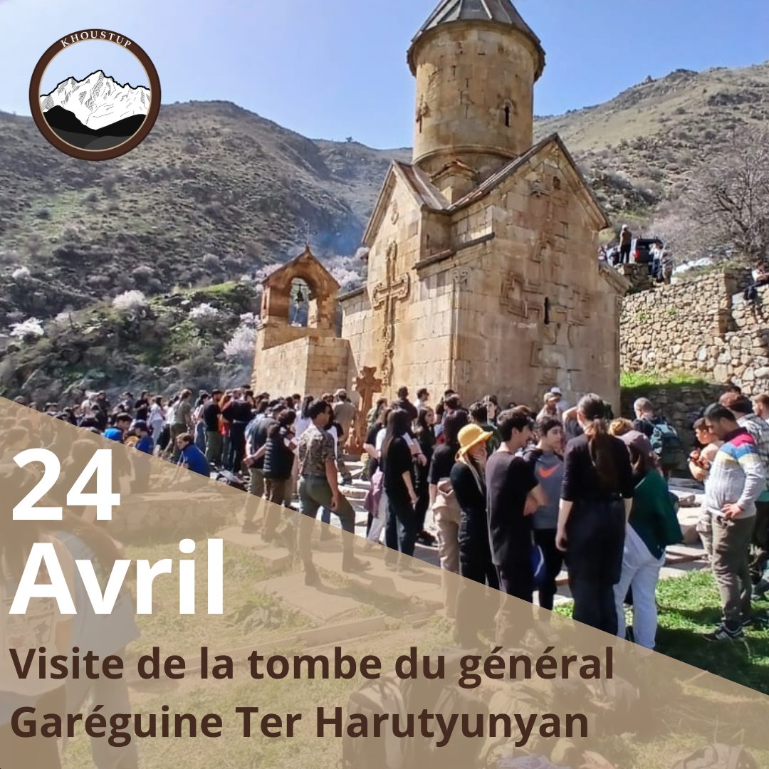 khoustup's tweet image. Les jeunes de Vayots Dzor ont pu visiter la tombe de Garéguine Ter Harutyunyan pour commémorer le génocide arménien. 

Cette visite est non seulement commemorative, mais propage l'idée d'une jeunesse forte qui sera le pilier de notre sécurité sur le haut-plateau arménien.
