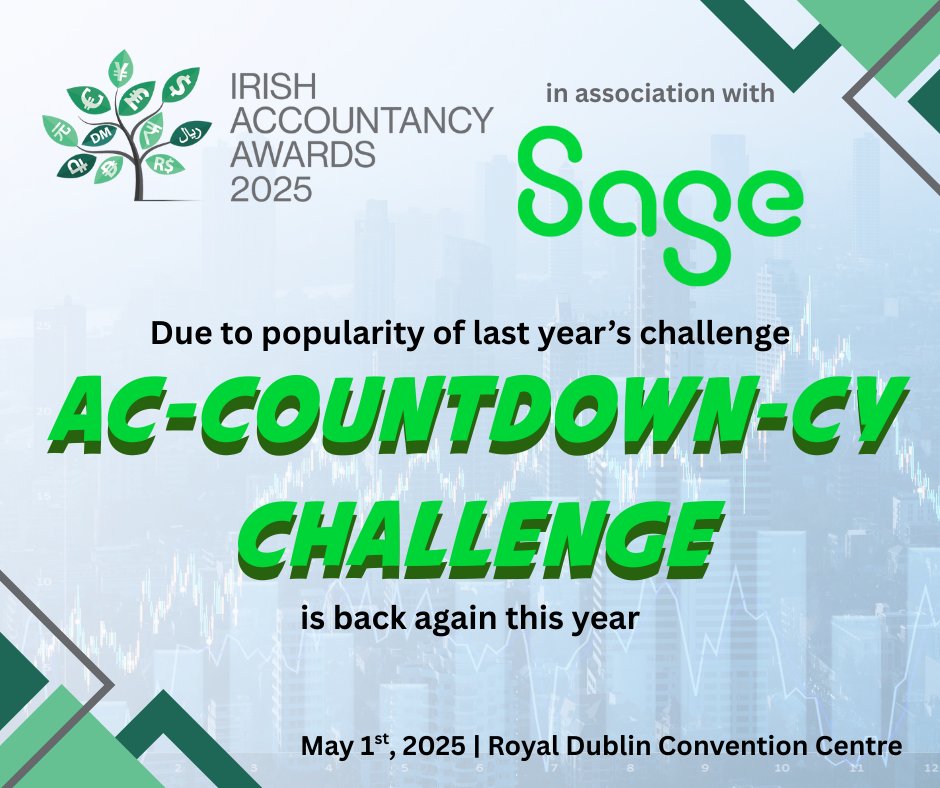 Accountancy Awards (@accountancyirl) on Twitter photo The IAA 2025 sponsored by <a href="/sageireland/">Sage Ireland</a> is bringing you a special brain teaser game! This exciting challenge will test your problem-solving skills and accounting knowledge.
Participate in the game for a chance to win a €500 Brown Thomas voucher!
#AccountancyAwardsIRL The IAA 2025 sponsored by <a href="/sageireland/">Sage Ireland</a> is bringing you a special brain teaser game! This exciting challenge will test your problem-solving skills and accounting knowledge.
Participate in the game for a chance to win a €500 Brown Thomas voucher!
#AccountancyAwardsIRL
