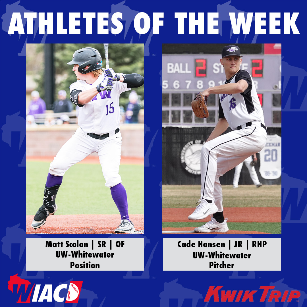 WIAC (@wiacsports) on Twitter photo #WIACBASE | <a href="/UWWAthletics/">Warhawk Athletics</a> Scolan and Hansen Secured Kwik Trip Athletes of the Week Recognitions: bit.ly/3ELadxN
#ExcellenceInAction
#d3baseball #WIACBASE | <a href="/UWWAthletics/">Warhawk Athletics</a> Scolan and Hansen Secured Kwik Trip Athletes of the Week Recognitions: bit.ly/3ELadxN
#ExcellenceInAction
#d3baseball