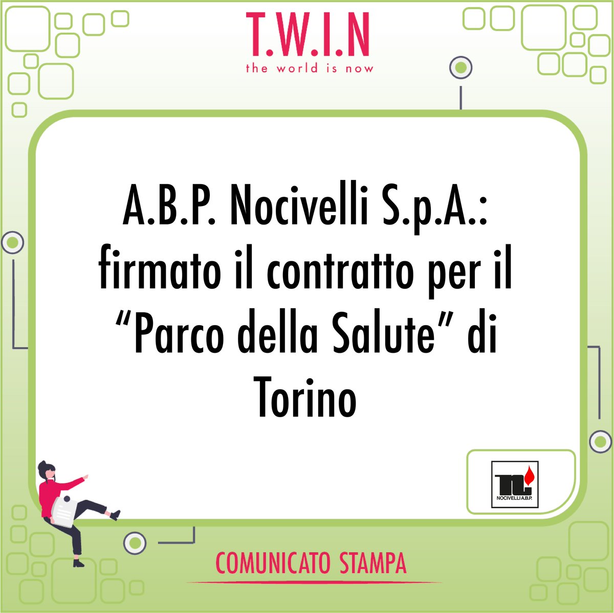 A.B.P. Nocivelli firma il contratto per il Parco della Salute di Torino.
Un progetto da 1,5 miliardi di euro che ridefinirà l’eccellenza sanitaria piemontese.

Leggi l'articolo:twin.services/media-center/a…

#Nocivelli #ParcodelleSalute #Sanità #PPP