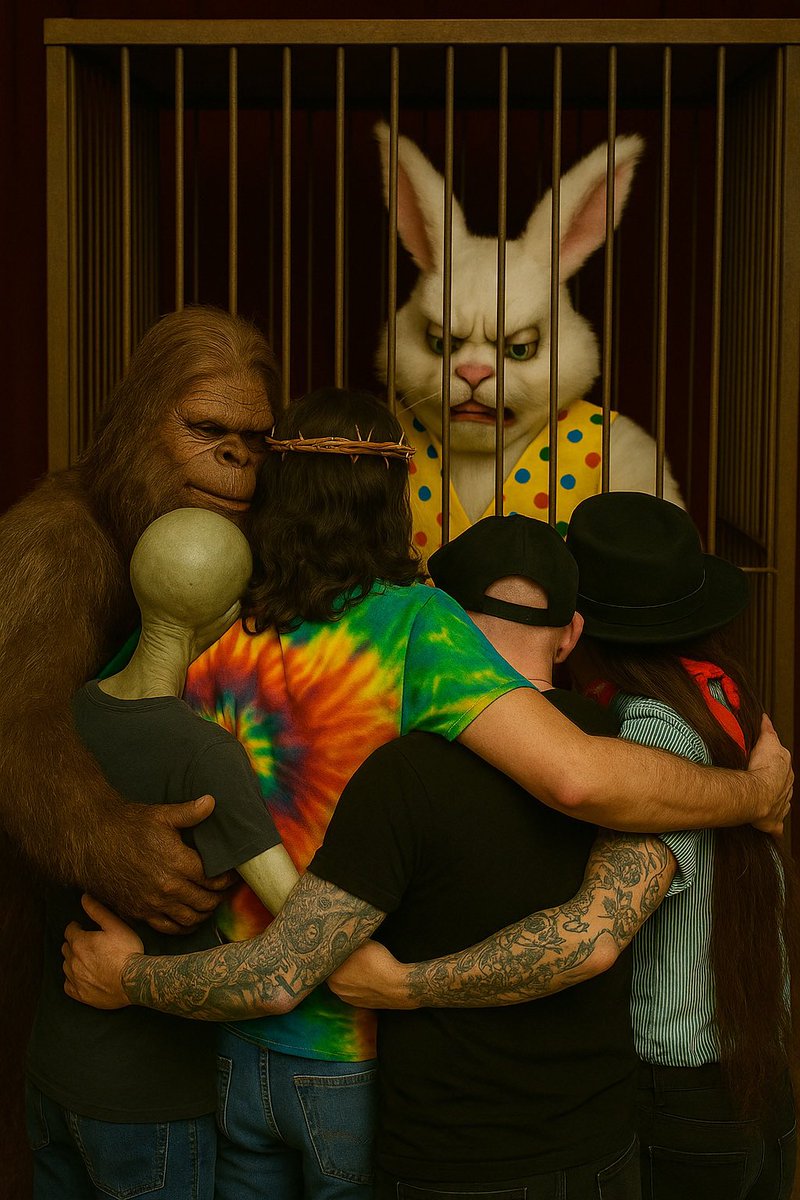 Band: Rescued. Bunny: Caged. Vibes: Restored.

They did it.
They actually did it.
The band is safe, the bunny is locked in its own cage, and Dirty Hippy is officially the weirdest promo campaign of all time.
Thank you for riding with us.
DIRTY HIPPY – OUT NOW
🐰⛓️🎉👽🦍✝️