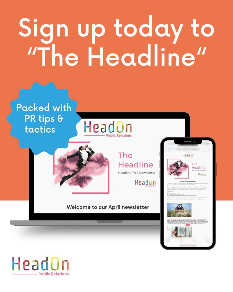 It's been a busy few weeks at HeadOn PR! If you want to know more about how we're helping businesses from Gloucestershire and beyond tackle PR head on, check out our latest newsletter!

🚀 Sign up for our newsletter here: headonpr.co.uk/#:~:text=Sign%…

#business #companyupdate